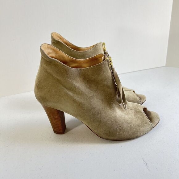Paul Green Women's Heeled Booties Boots Size US 6 Suede Leather Beige Tan - Picture 2 of 14